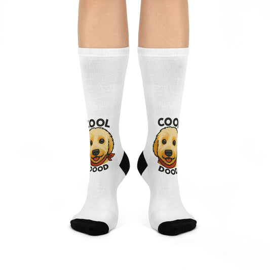 Stylish Cushioned Crew Socks - One Cool Dood, Dog Lover Gift, Fun Socks for Pet Owners, Casual Wear, Birthday Present