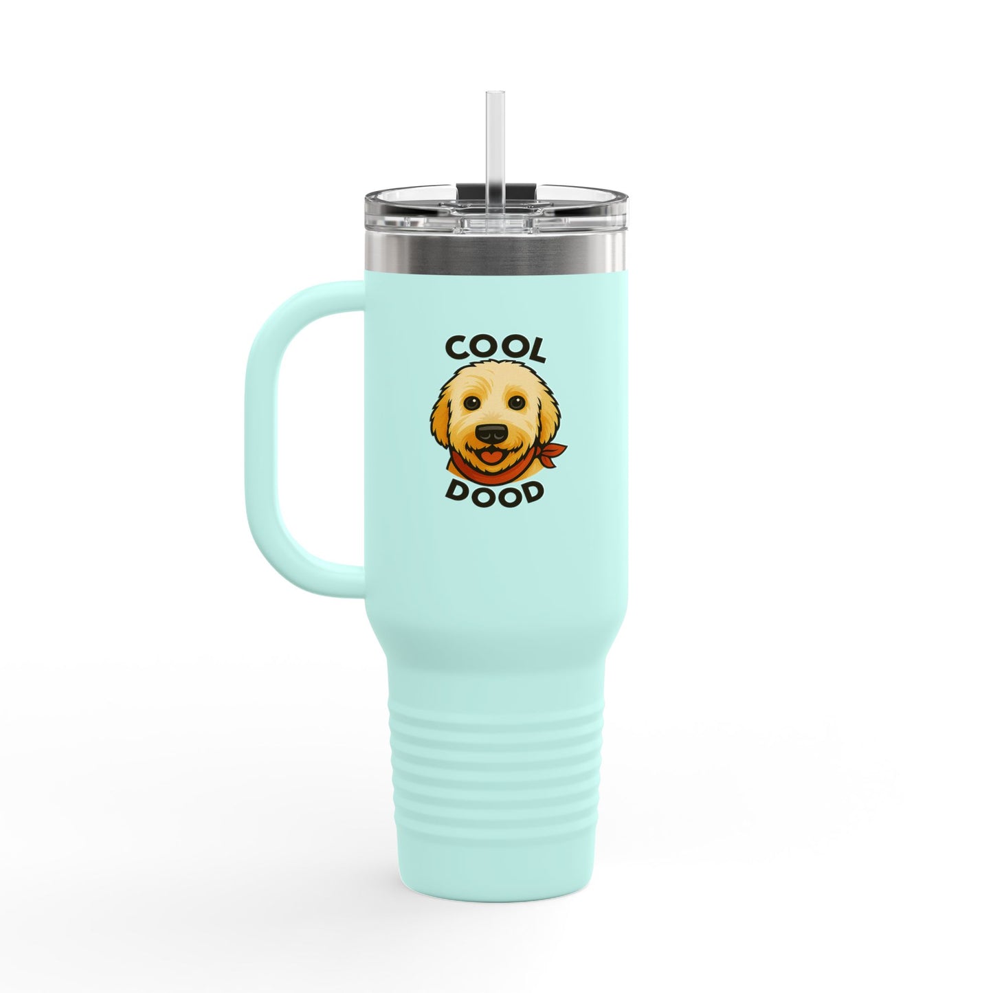 Cool Dog Insulated Travel Mug, Reusable Coffee Cup, 40oz Tumbler for Pet Lovers, Gift for Dog Owners, Outdoor Adventure Mug