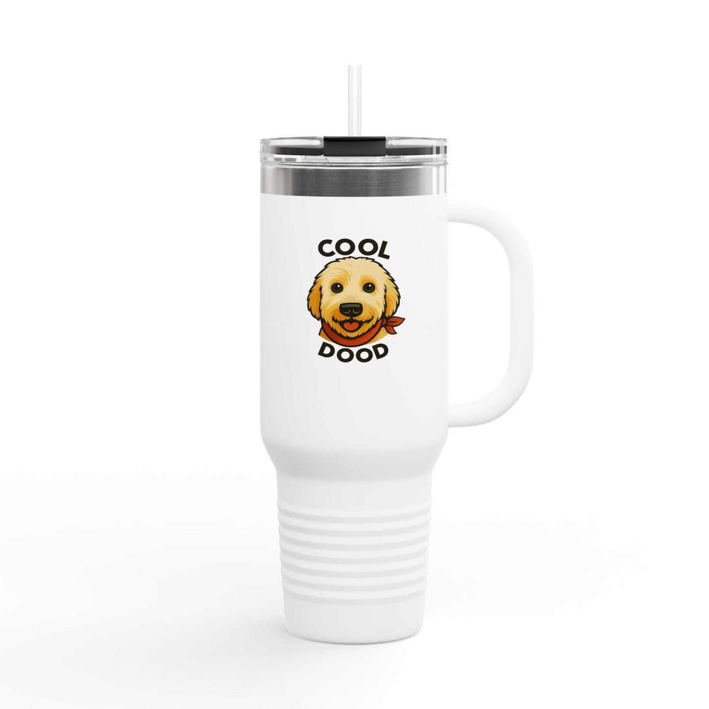 Cool Dog Insulated Travel Mug, Reusable Coffee Cup, 40oz Tumbler for Pet Lovers, Gift for Dog Owners, Outdoor Adventure Mug