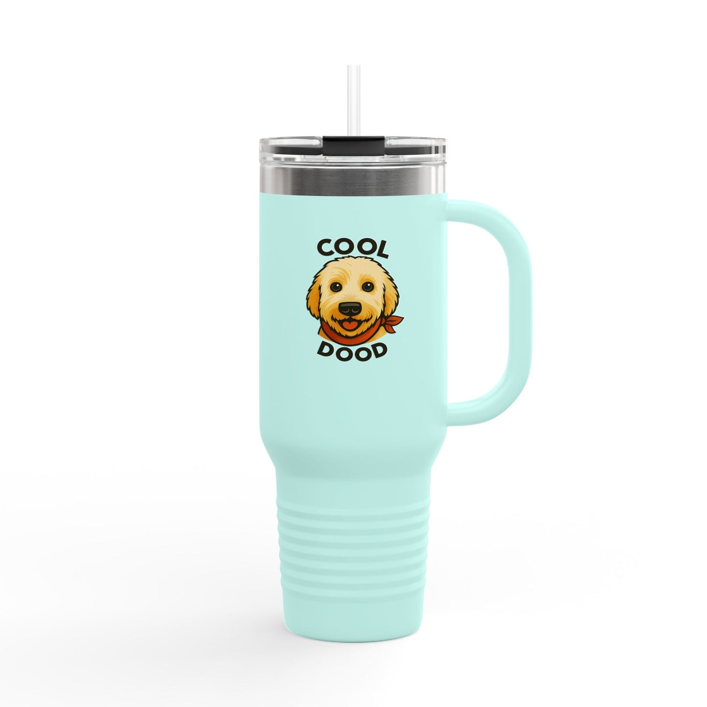 Cool Dog Insulated Travel Mug, Reusable Coffee Cup, 40oz Tumbler for Pet Lovers, Gift for Dog Owners, Outdoor Adventure Mug