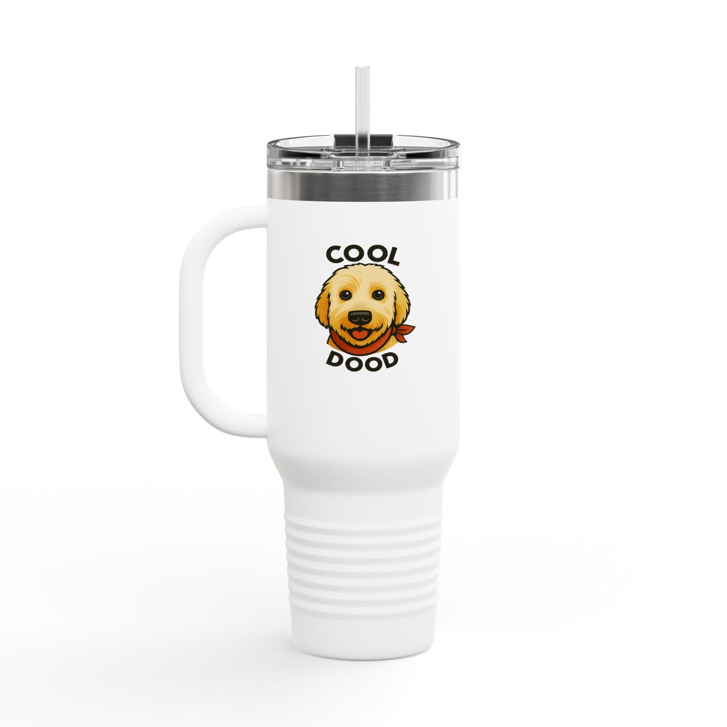 Cool Dog Insulated Travel Mug, Reusable Coffee Cup, 40oz Tumbler for Pet Lovers, Gift for Dog Owners, Outdoor Adventure Mug